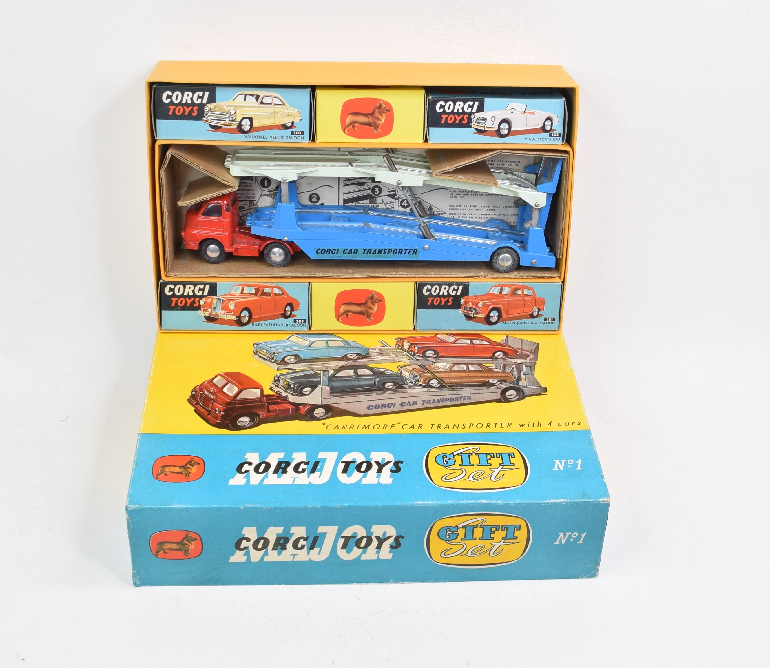 Corgi Toys Gift set 1 Carrimore Transporter with four cars