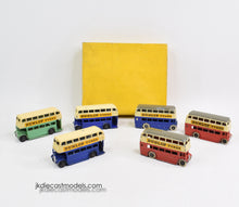 Pre war Dinky Toys 29c Double deck bus Trade box of 6 'Sileby Collection'