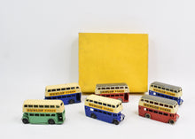 Pre war Dinky Toys 29c Double deck bus Trade box of 6 'Sileby Collection'