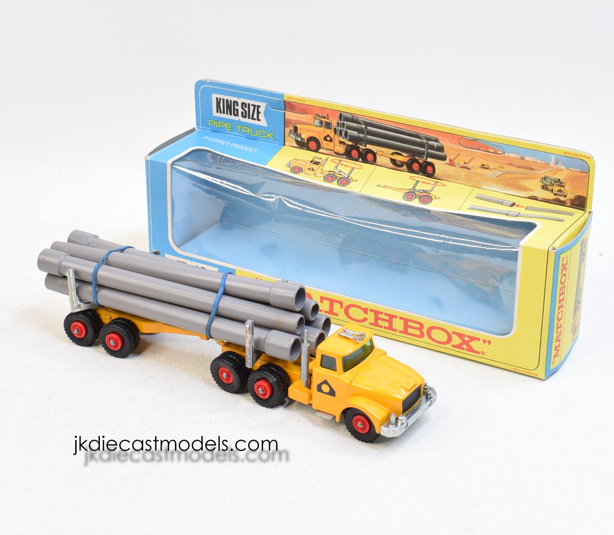 Matchbox King Size K-10 Pipe truck Virtually Mint/Nice box