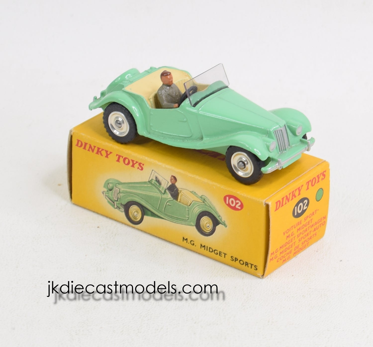 Dinky Toys 102 M.G Midget Sports Virtually Mint/Boxed (Spun hubs)