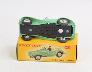 Dinky Toys 102 M.G Midget Sports Virtually Mint/Boxed (Spun hubs)