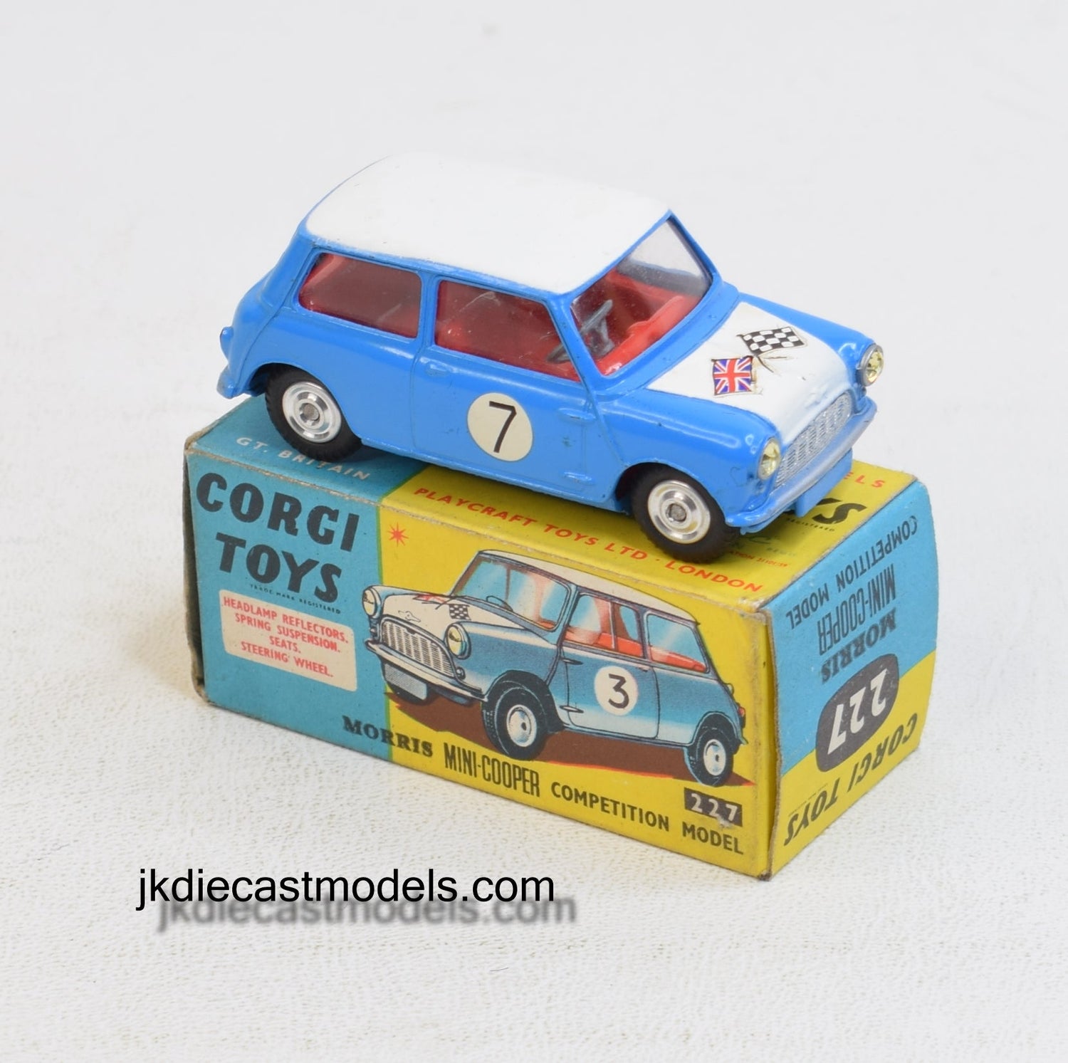 Corgi toys 227 Mini-Cooper Competition Virtually Mint/Boxed (RN7 Thin font)