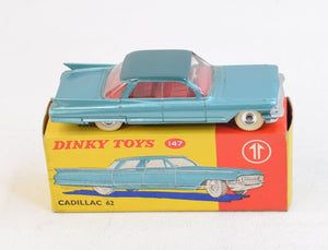 Dinky toy 147 Cadillac 62 Very Near Mint/Boxed (Colour trail/factory error)