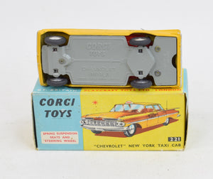 Corgi toys 221 'Chevrolet' New York Taxi Virtually Mint/Boxed