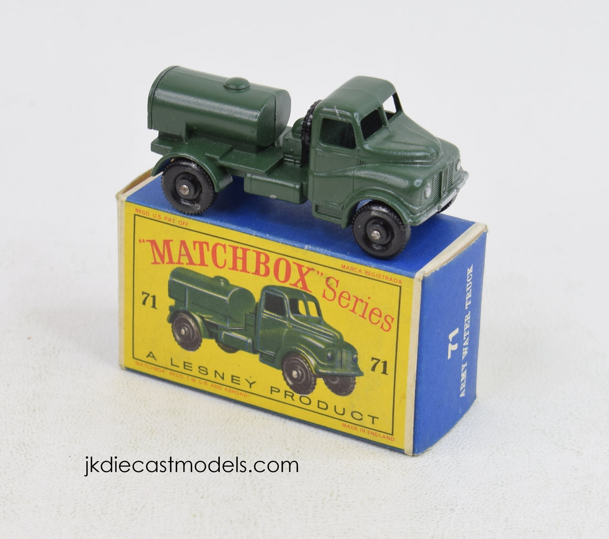 Matchbox Lesney 71 Army water tanker BPW/D type Virtually Mint/Nice box 'Scandinavian Collection'