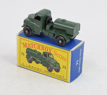 Matchbox Lesney 71 Army water tanker BPW/D type Virtually Mint/Nice box 'Scandinavian Collection'