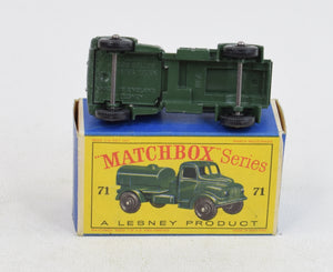 Matchbox Lesney 71 Army water tanker BPW/D type Virtually Mint/Nice box 'Scandinavian Collection'