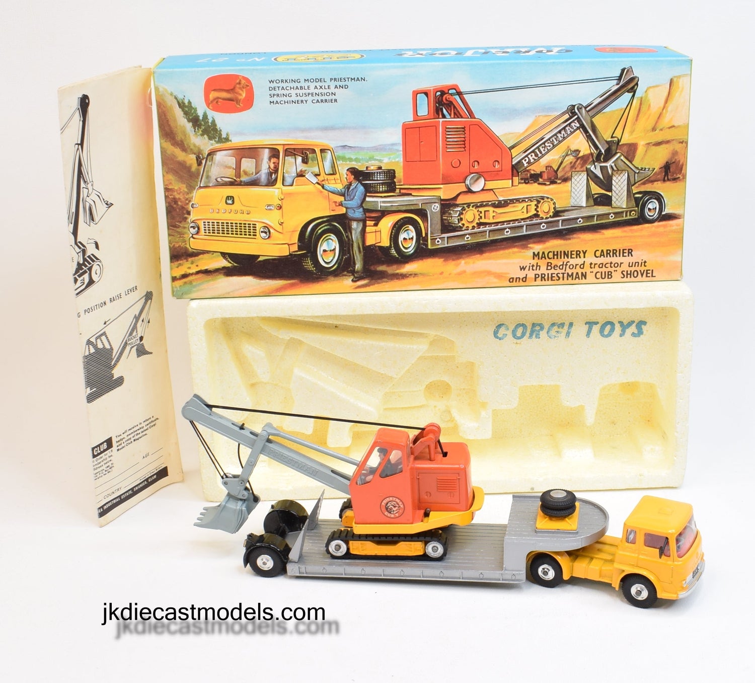 Corgi toys Gift set 27 Bedford Carrier with Priestman Virtually Mint/Lovely box (Yellow cab)