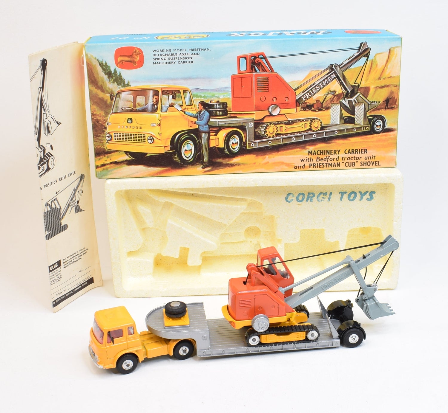 Corgi toys Gift set 27 Bedford Carrier with Priestman Virtually Mint/Lovely box (Yellow cab)