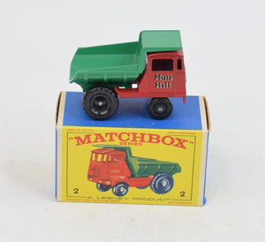 Matchbox Lesney 2 'Muir-Hill' Dumper Mint/Boxed (Business card)