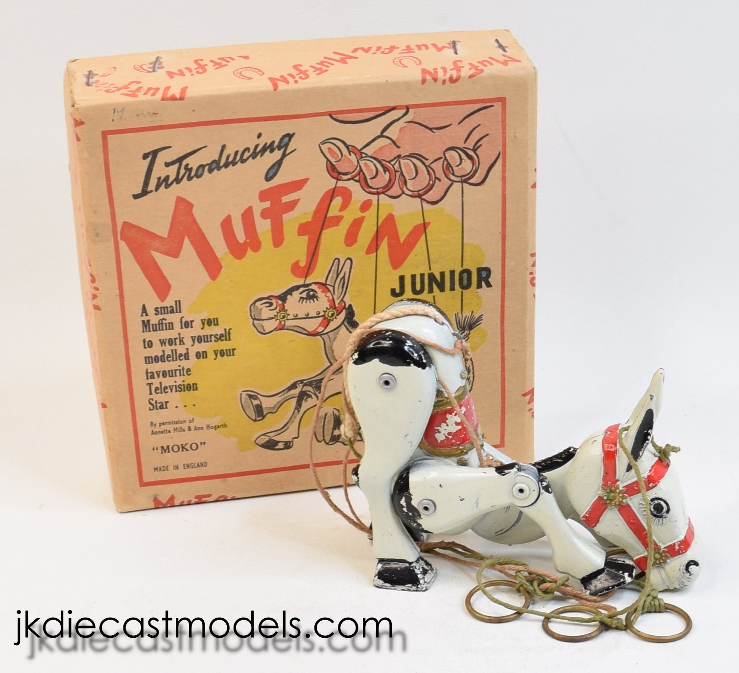 Lesney Moko Metal Muffin The Mule Puppet Very Near Mint Boxed JK DIE lesney-moko-metal-muffin-the-mule-puppet-very-near-mint-boxed-jk-die