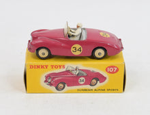 Dinky toys 107 Sunbeam Alpine Sports Virtually Mint/Lovely box