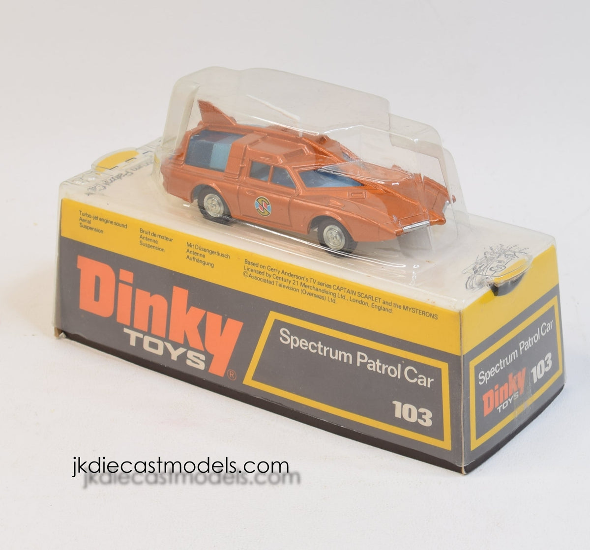 Dinky toys 103 Spectrum Patrol Car Virtually Mint/Nice plinth/bubble