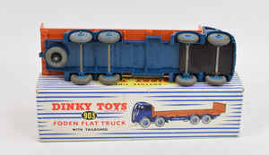 Dinky toys 503/903 Foden flat truck with tailboard Virtually Mint/Boxed (French blue/burnt orange)