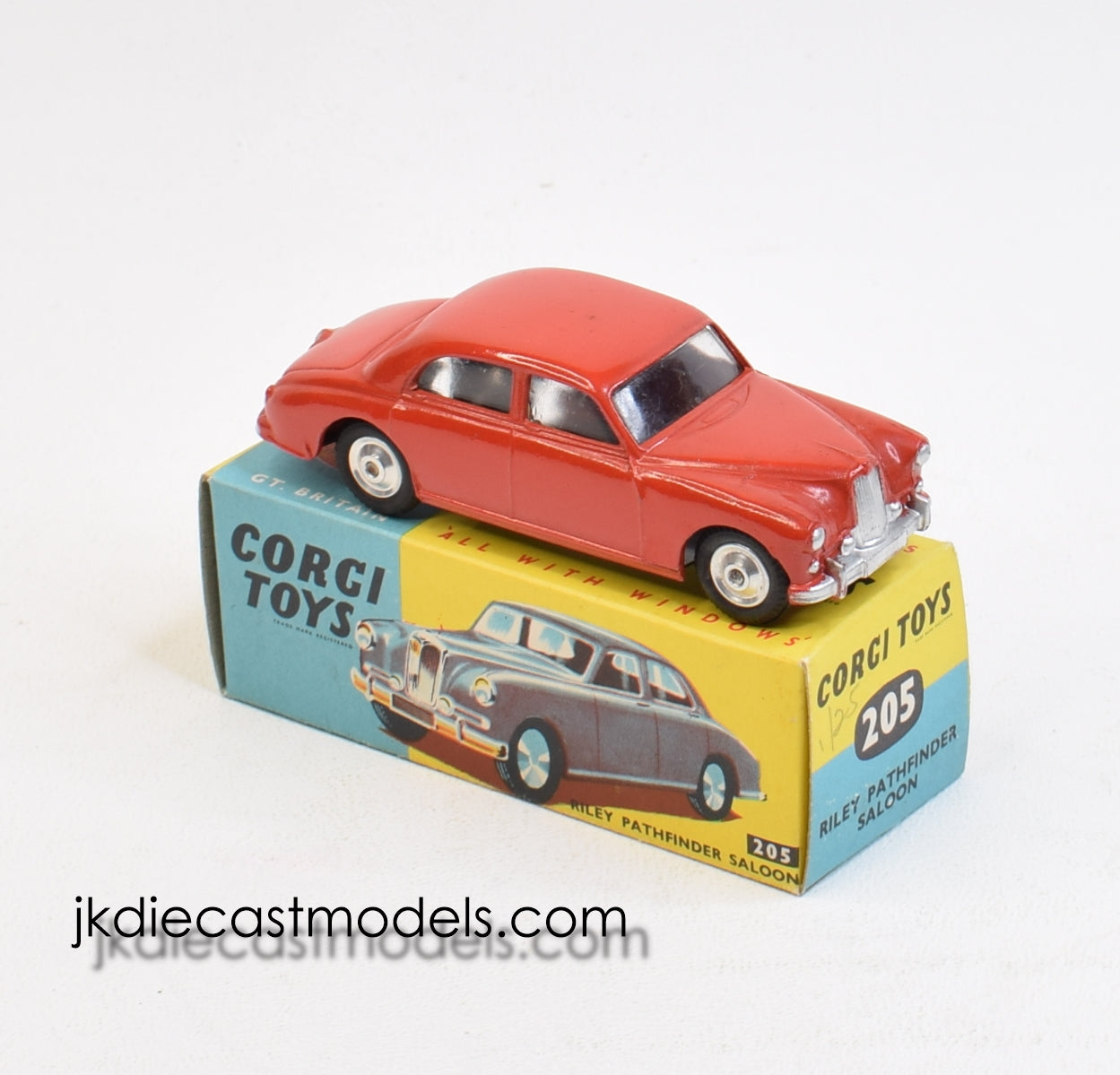 Corgi Toy Riley Corgi Toys 205 Riley Pathfinder Very Near Mint/Nice box (Shaped hubs ...