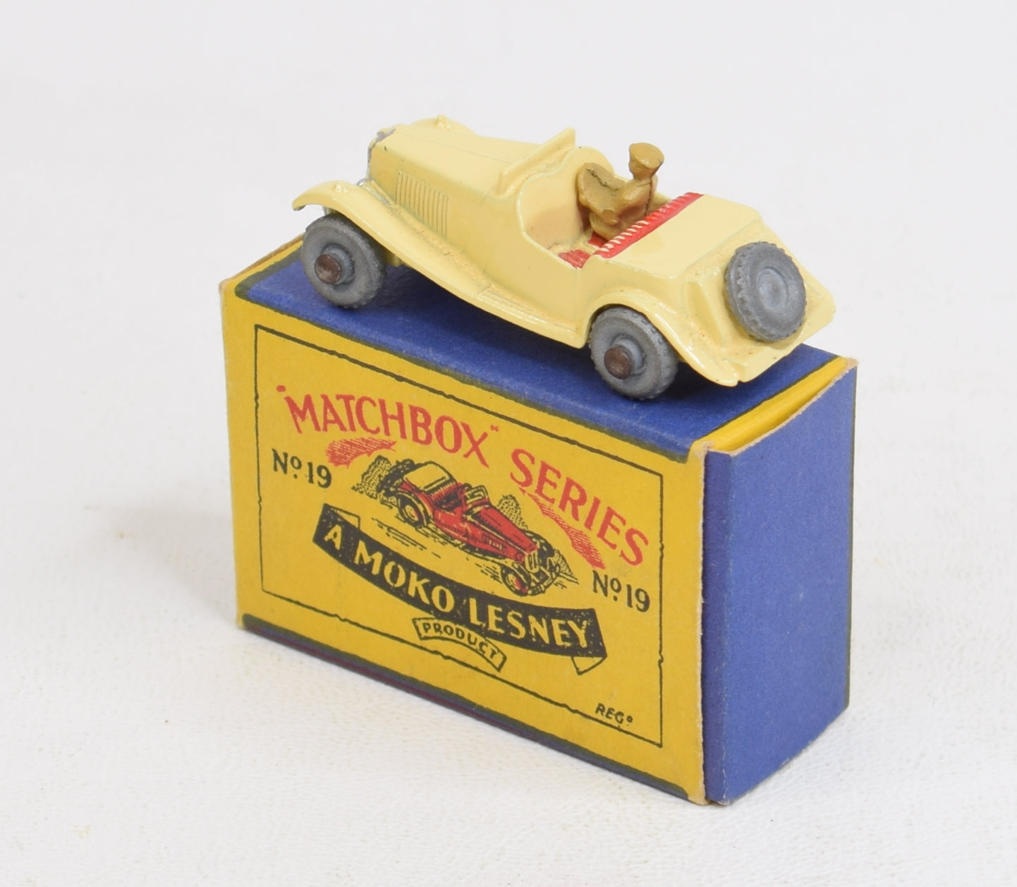 Lesney Matchbox Lesney 19 MG Midget RW/B1 box Virtually Mint/Boxed (Dark crea ...