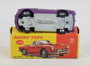 Dinky toy 114 Triumph Spitfire Virtually Mint/Nice box ''The West London Collection''