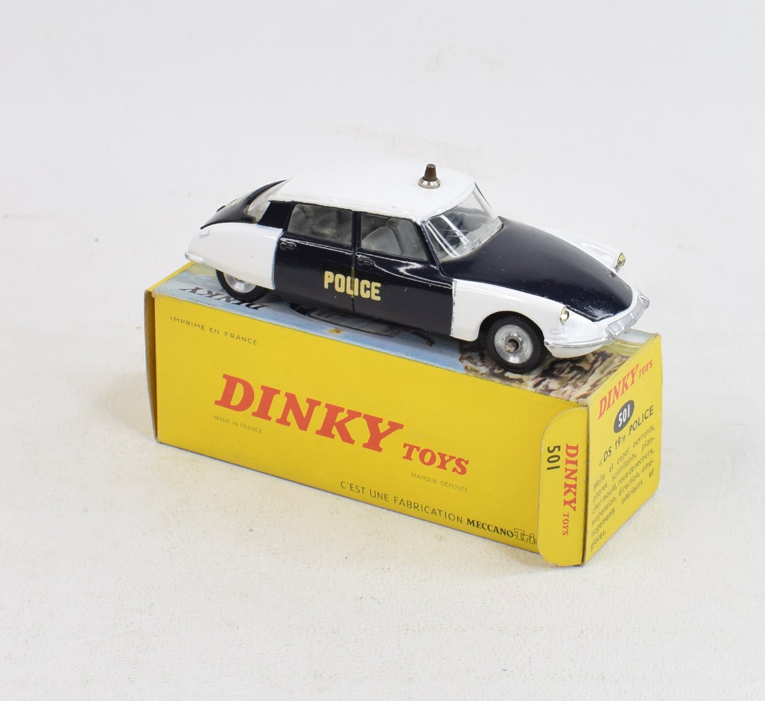 French Dinky  501 Citroen Police car Virtually Mint/Nice box 'Carlton Collection'