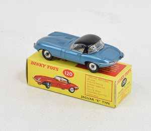 Dinky toy 120 Jaguar e-type Virtually Mint/Nice box 'Carlton Collection'