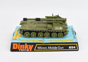 Dinky toys 654 - 155mm. Mobile gun Virtually Mint/Lovely box 'Cricklewood Collection'