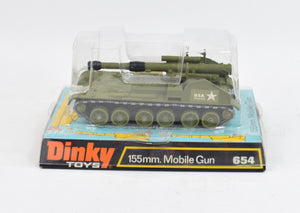 Dinky toys 654 - 155mm. Mobile gun Virtually Mint/Lovely box 'Cricklewood Collection'