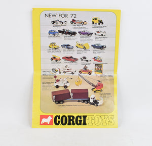 1972 Corgi toys Catalogue (Featuring pre production versions) 'Scandinavian Collection'