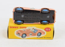 Dinky toys 111 Triumph Tr2 Virtually Mint/Boxed ''The West London Collection''