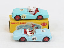 Dinky toys 111 Triumph Tr2 Virtually Mint/Boxed (Rare wing decals/factory error) ''The West London Collection''