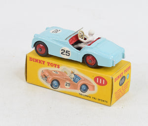 Dinky toys 111 Triumph Tr2 Virtually Mint/Nice box (Light blue) ''The West London Collection''