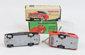 Tekno 810 Volvo Amazon with the correct No.815 Caravan - Virtually Mint/Boxed