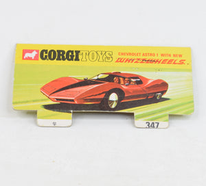 Corgi toys 347 Chevrolet Astro 1 Experimental car - Header card 'Avonmore Collection'