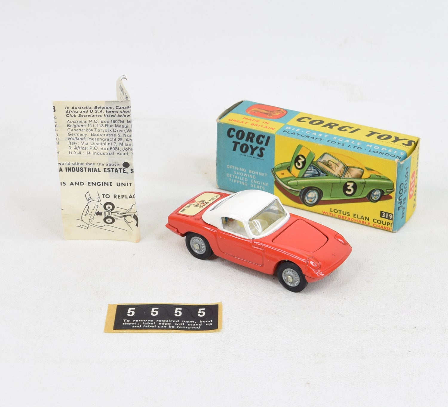 Corgi Toys 319 Lotus Elan Virtually Mint/Boxed - Tiger in your Tank - 'Avonmore Collection'