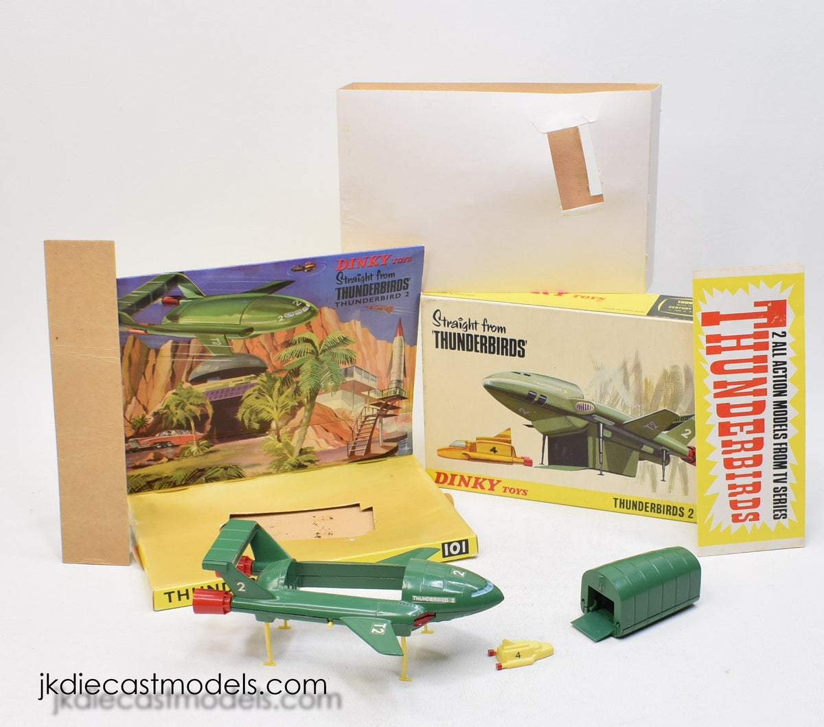 Dinky toy 101 Thunderbird 2 + 4 Virtually Mint/Nice box - ''The Winchester Collection''