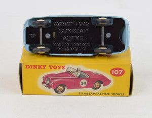 Dinky toys 107 Sunbeam Alpine Sports Virtually Mint/Nice box ''The West London Collection''