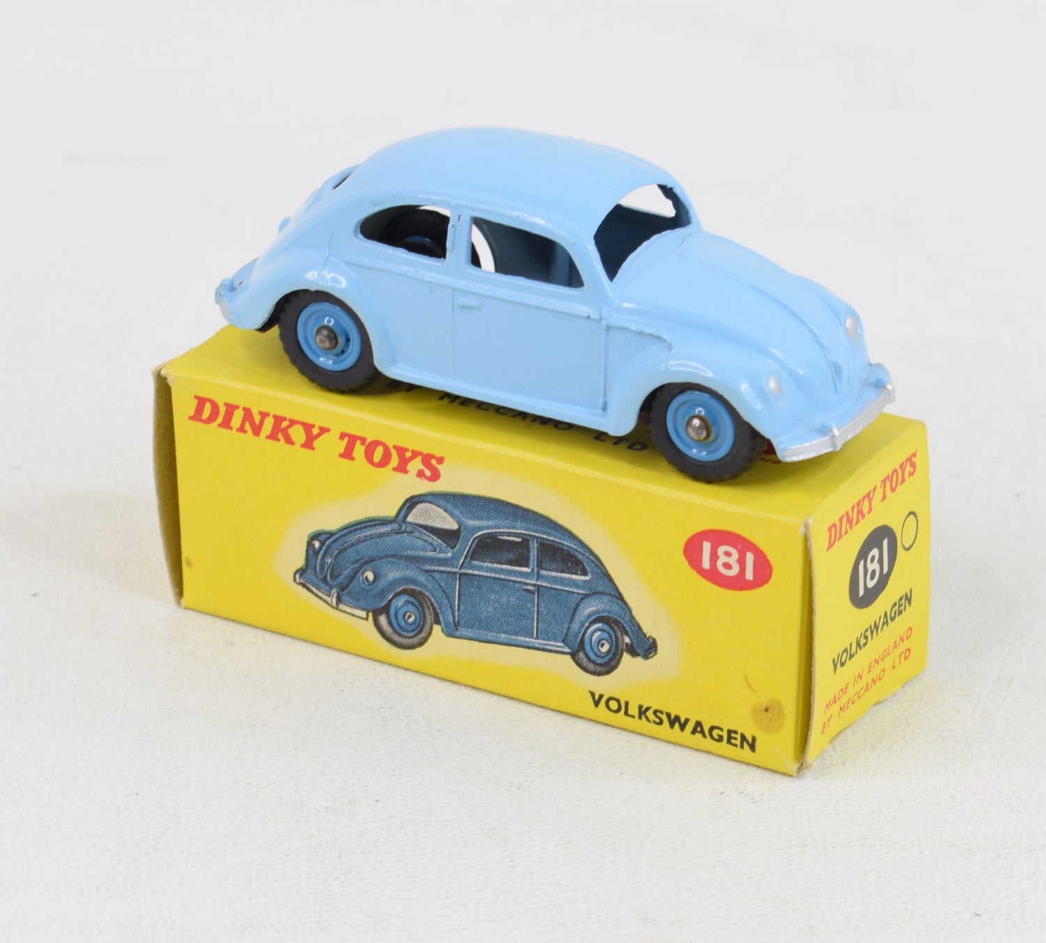 Dinky toys 181 VW Beetle Virtually Mint/Boxed (Plastic hubs) ''The West London Collection''