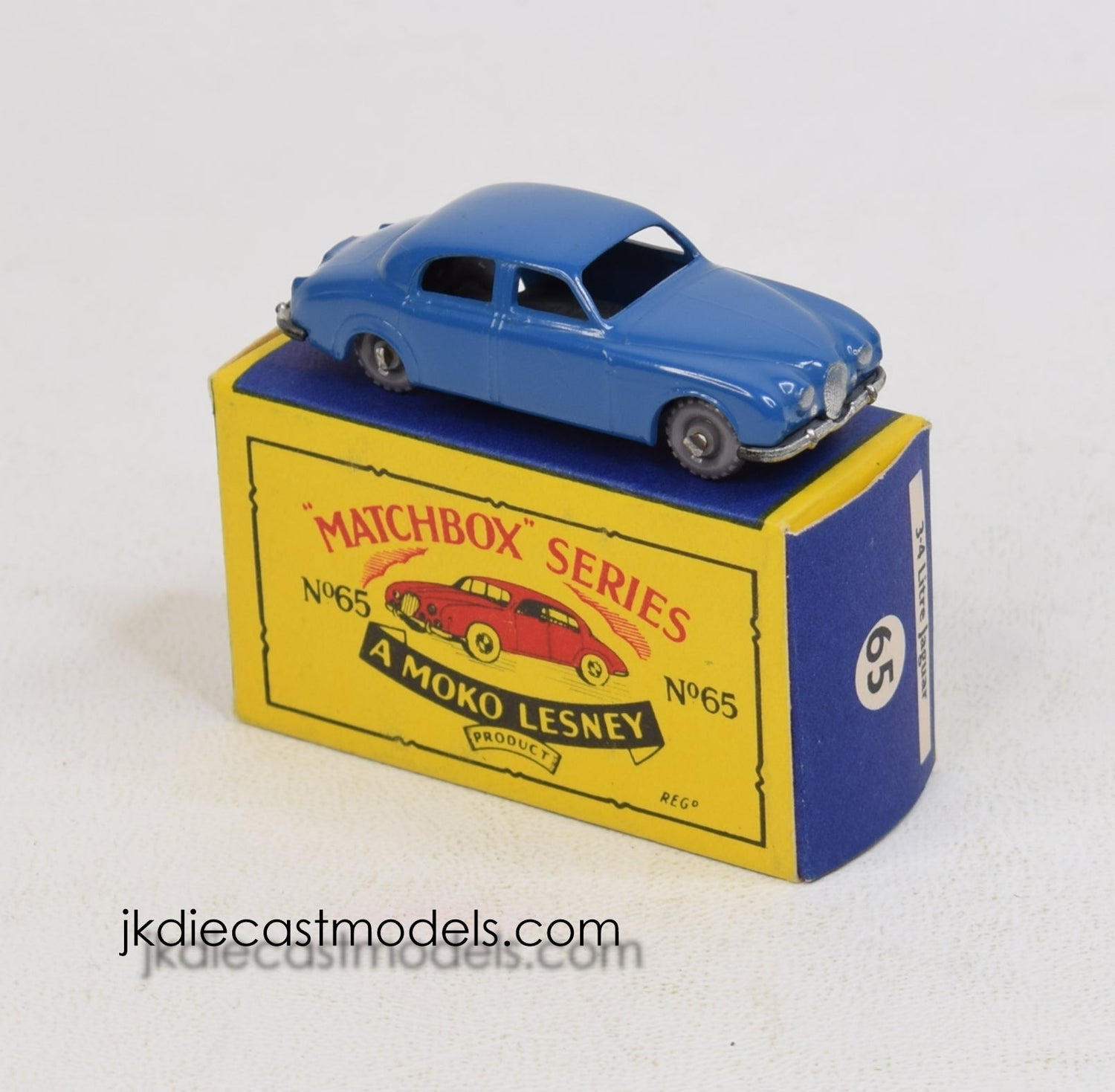 Matchbox Lesney 65 3,4 Jaguar GPW/B4 box Virtually Mint/Lovely box