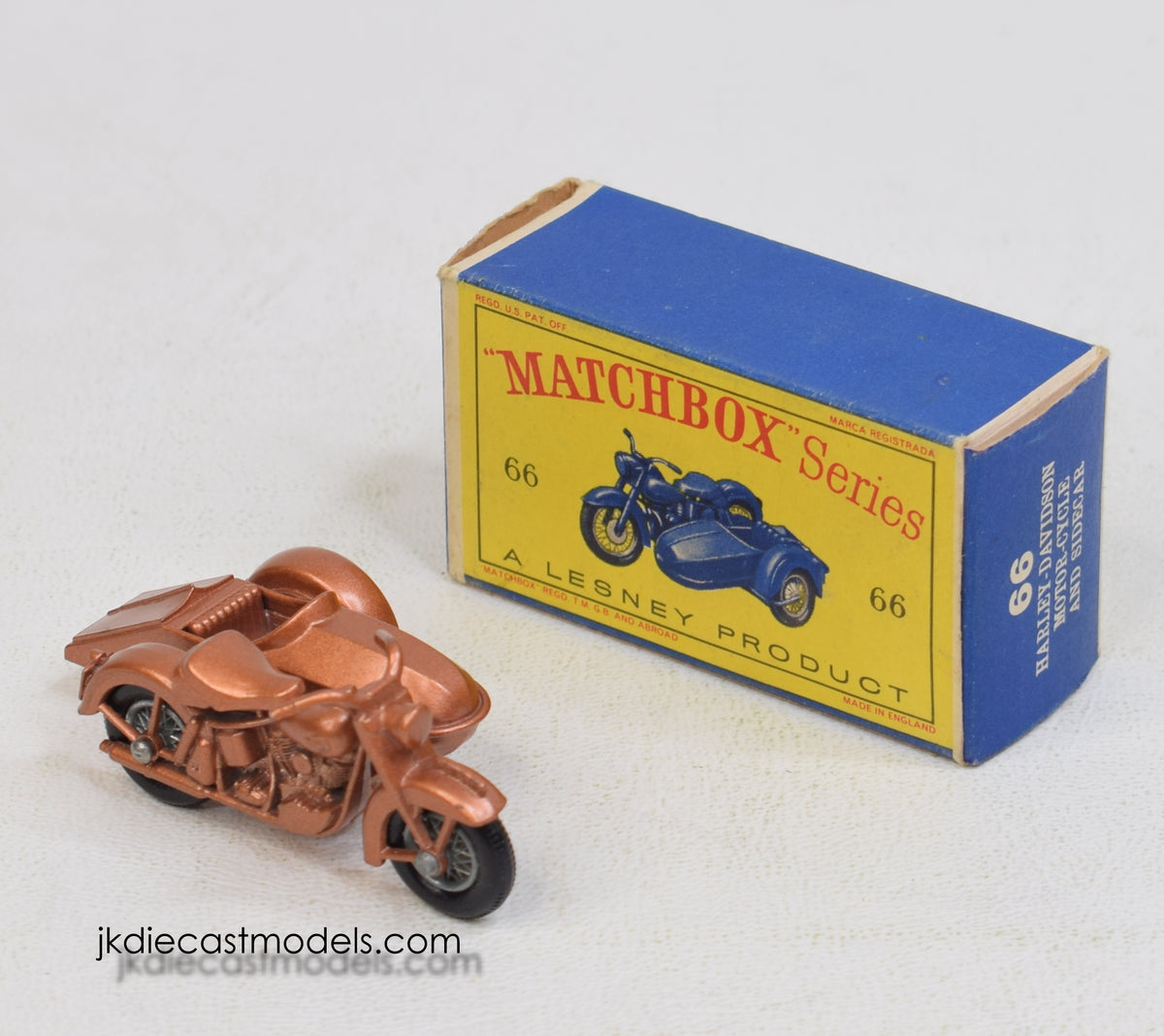 Matchbox Lesney 66 Harley-Davidson with side car Virtually Mint/Boxed