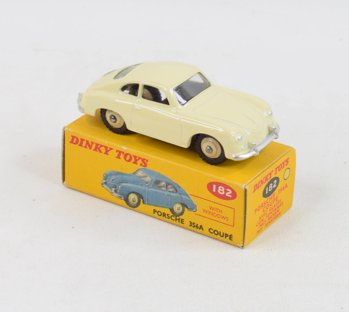 Dinky 182 Porsche 356A Coupe Virtually Mint/Boxed (cream hubs) 