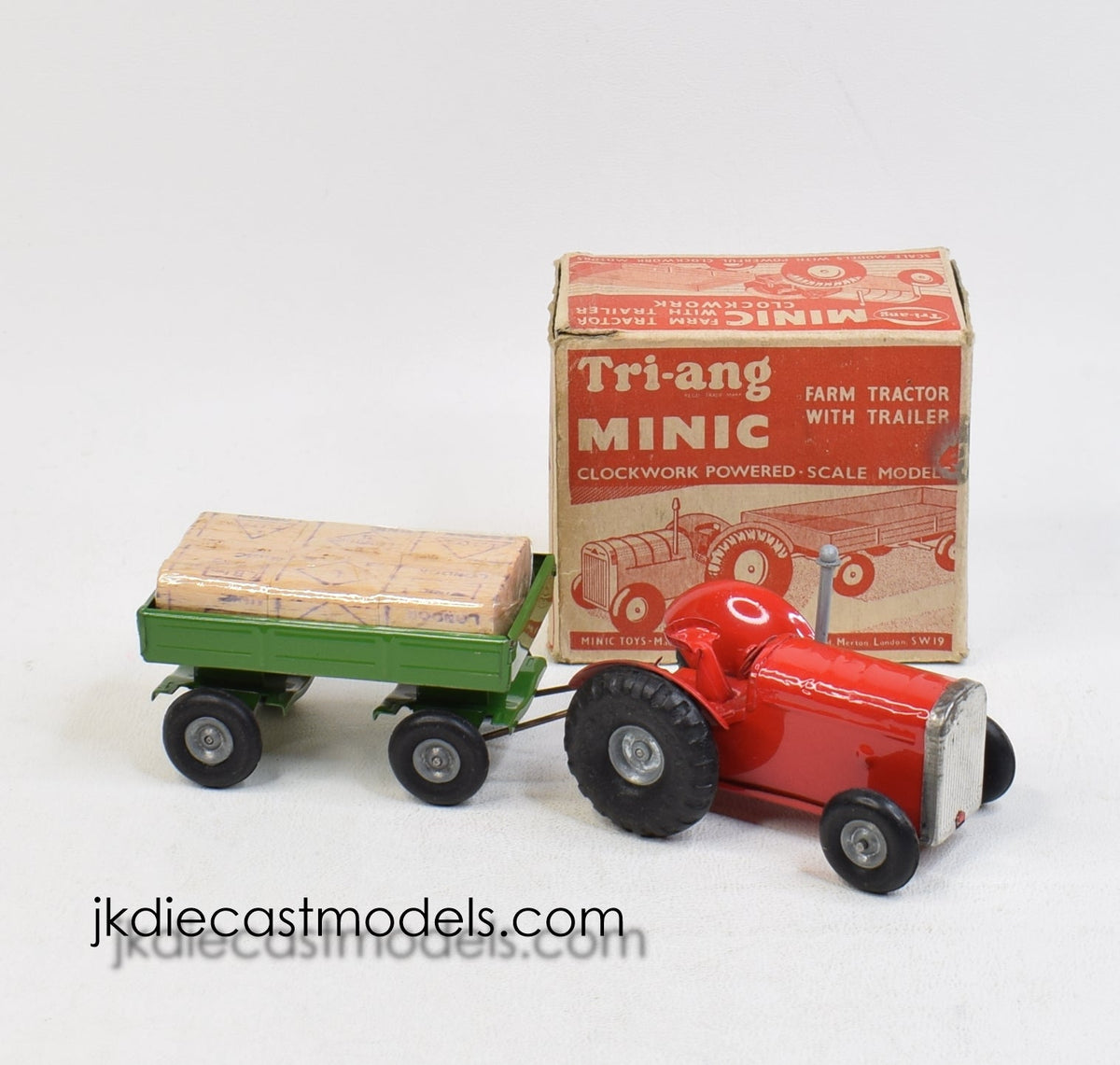 Tri-ang Minic Farm Tractor with trailer Very Near Mint/Boxed