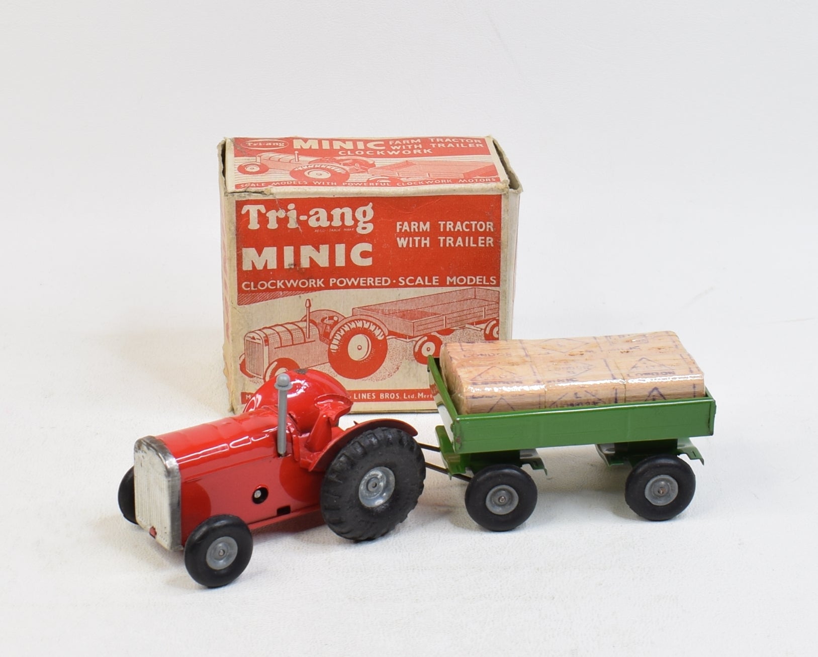 Tri-ang Minic Farm Tractor with trailer Very Near Mint/Boxed – JK DIE ...