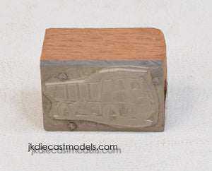 Corgi Toys 458 Earth dump truck Original Printing plate & wooden block