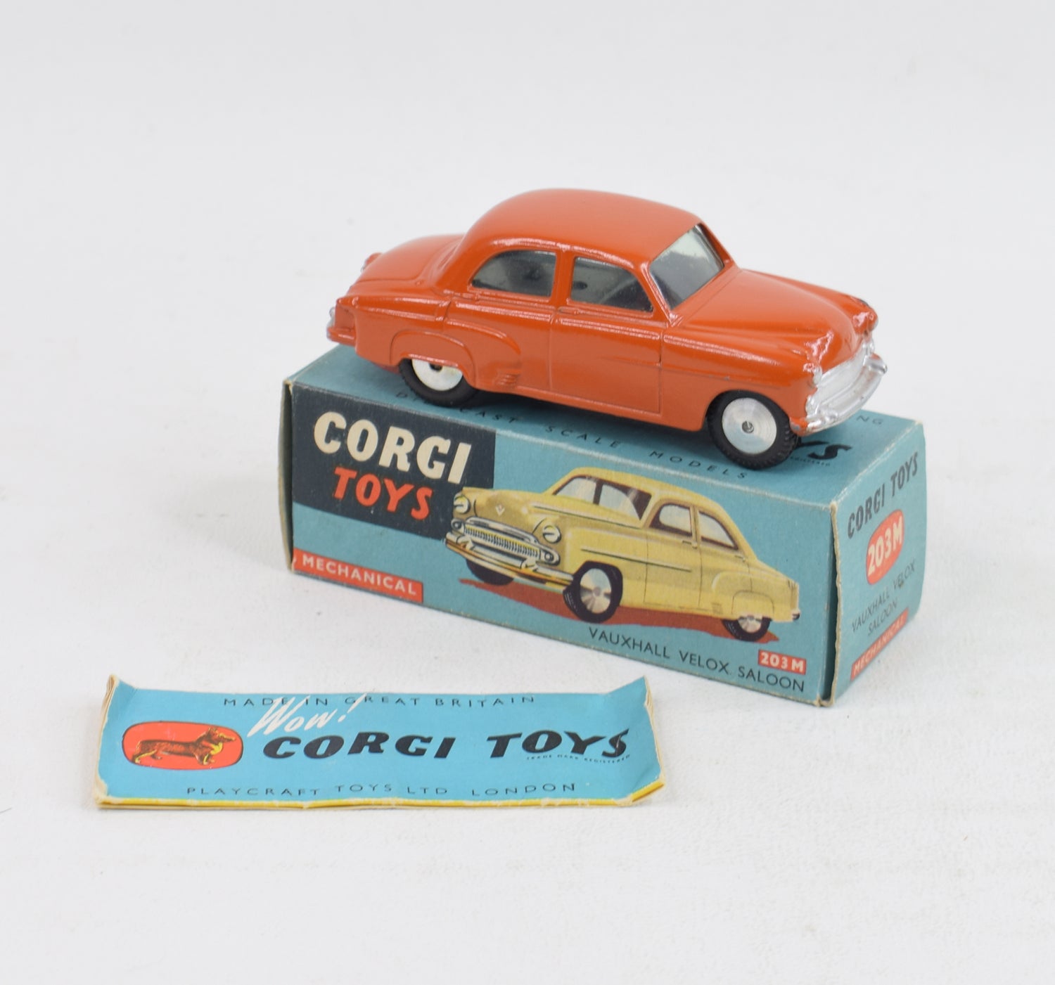 Corgi Toys 203m Vauxhall Velox Virtually Mint/Boxed (Orange)