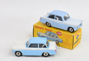 Dinky Toys 189 Triumph Herald promotional Virtually Mint/Boxed (Powder blue/Sebring white)