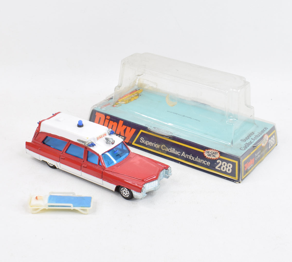 Dinky toys 288 Superior Cadillac Ambulance Danish Export 'Falck' Virtually Mint/Boxed  