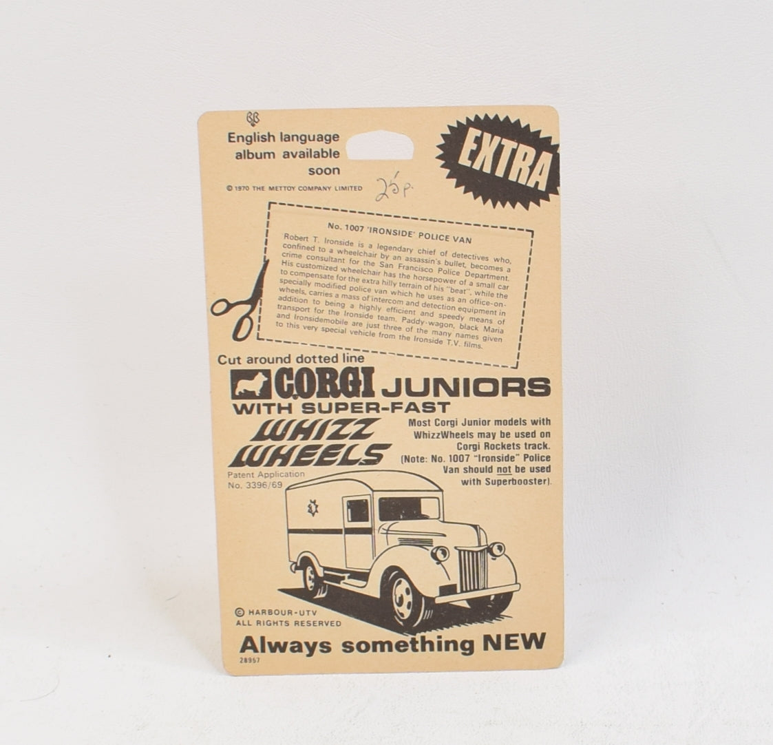 Corgi Juniors 1007 Ironside Police van Mint/Lovely card/blister – JK ...