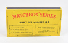 Matchbox G-5 Military Vehicles gift set Virtually Mint/Nice box 'Dryden Collection'