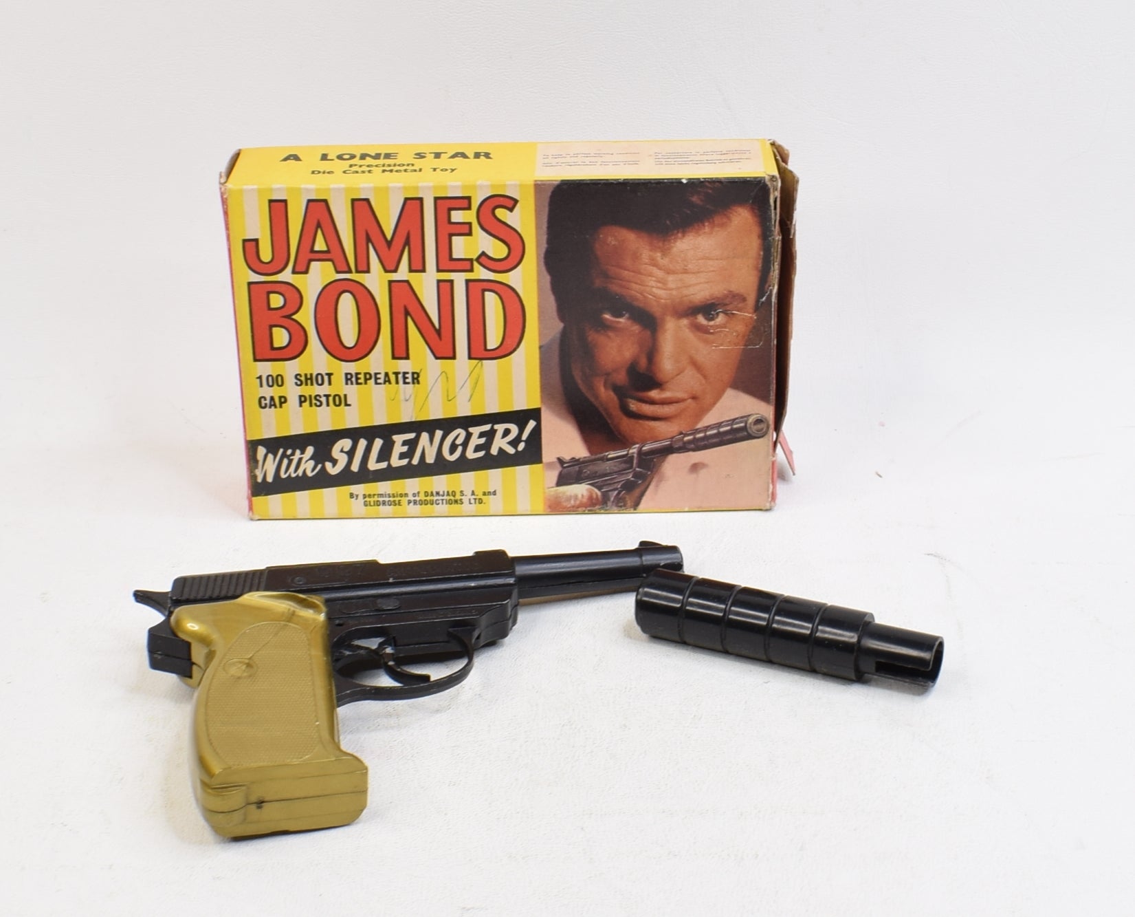 Lone star James Bond Cap gun with silencer 'Dryden' Collection JK DIE