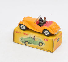 Dinky toy 102 M.G Midget Virtually Mint/Nice box (Spun hubs)