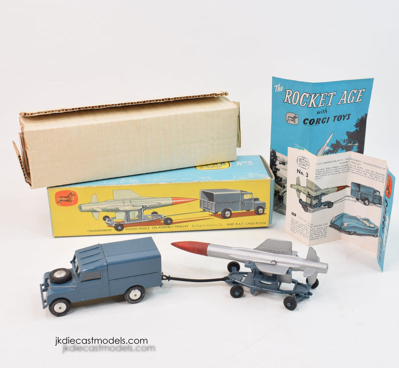 ミニカー LANDROVER CORGI TOYS 3set Gift Set 3 RAF Land Rover with Thunderbird with original box
